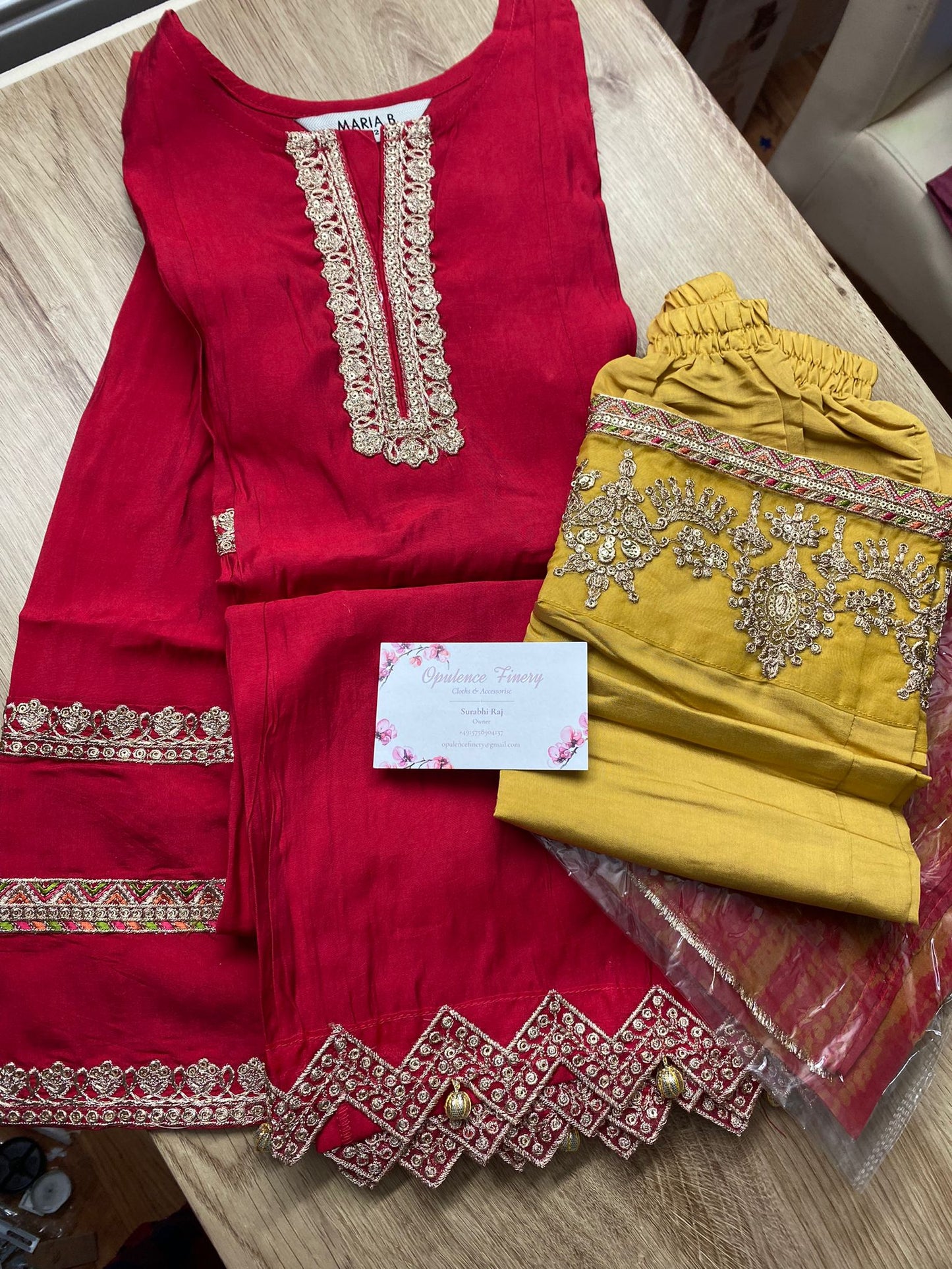 Awesome Red and Golden Anarkali Plazzo and Dupatta Set. Frankfurt