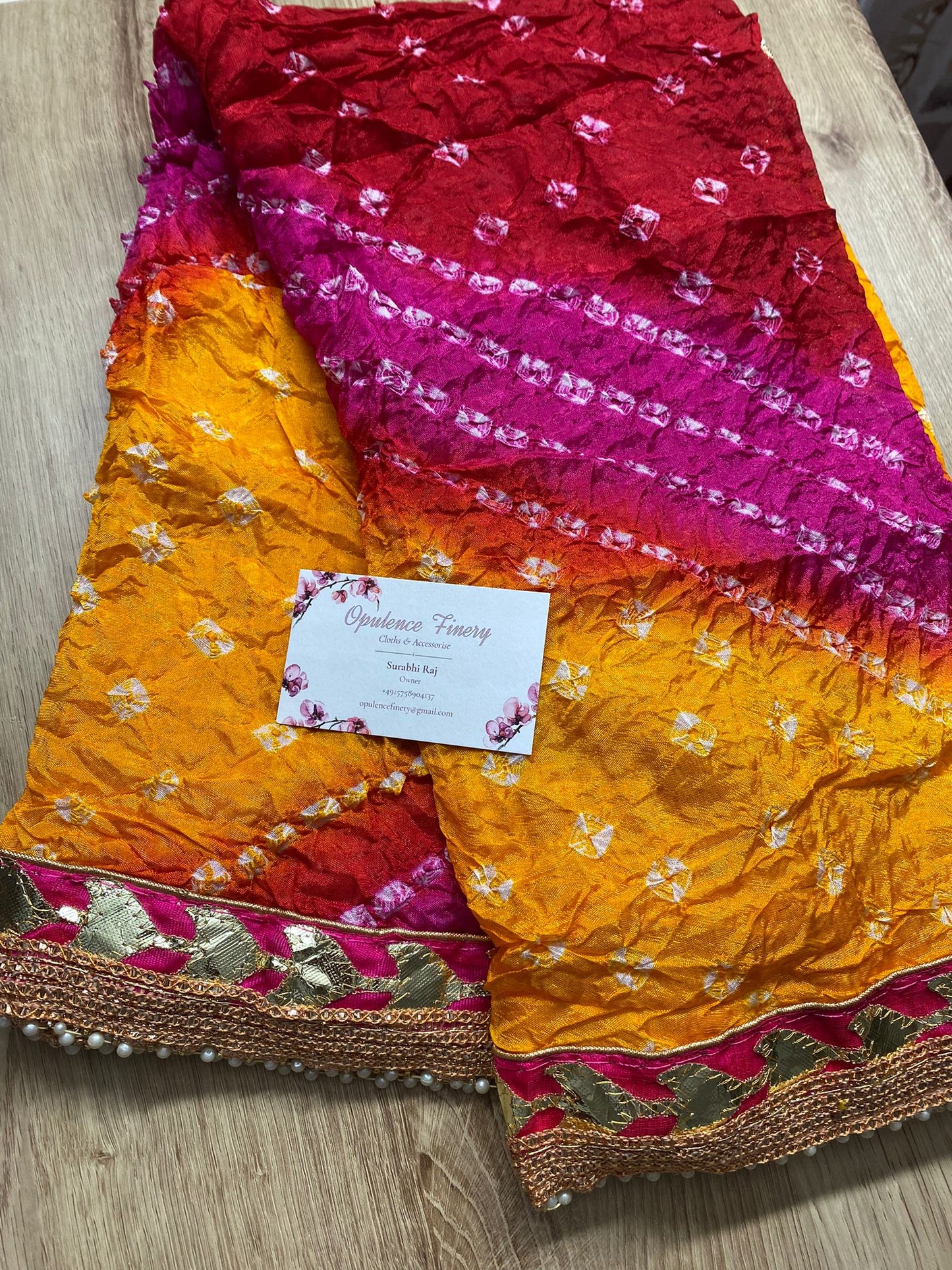 Colorful bandhani Dupatta with Gota Patti work